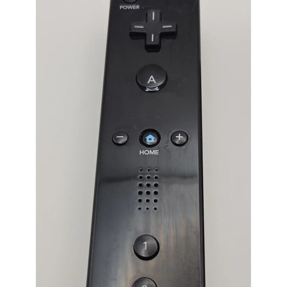 Black Wii Nintendo Motion Plus Controller With Sleeve And Strap Tested